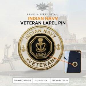 Premium Quality Indian Navy Veteran Blazer Lapel Pin