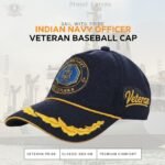 Indian Navy Officer (Blue color) Baseball Cap for Veterans- Premium Quality