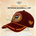 Premium Quality Special Forces – Proudly Served Veteran Baseball Cap (Maroon Color)