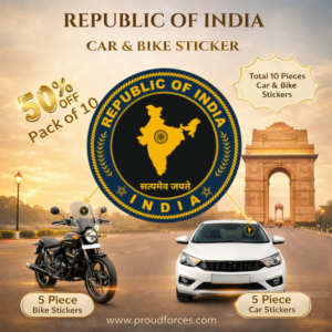 Premium Quality Republic of India Car & Bike Stickers