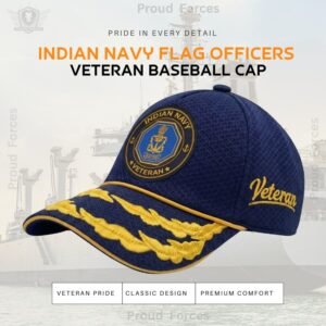 Indian Navy Flag Officers’ Veteran Baseball Cap (Blue Color) - Premium Quality