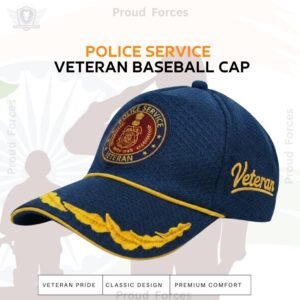 Police Service Officers’(Blue Color) Baseball Cap for Veterans - Premium Quality