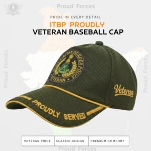 ITBP Proudly Veteran Baseball Cap (Olive Green Color) - Premium Quality