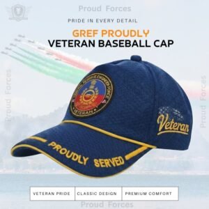 GREF Proudly Veteran Baseball Cap (Blue Color) - Premium Quality