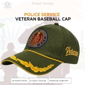 Police Service Officers’(Olive Green Color) Baseball Cap for Veterans - Premium Quality
