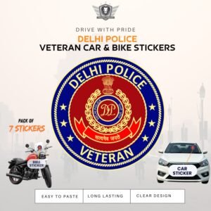 Premium Quality Delhi Police Veteran Car & Bike Stickers